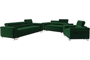 ‎MIRJAN24 Mirjan24 Sofa Set Torezio 3+2+1, Sofagarnitur für Wohnzimmer, Couchgarnitur, Wohnlandschaft, Sofas, Couch, Füße aus Metall Chrom, Sofa (Manila 35)