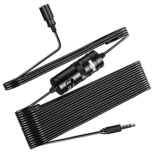 Boya Microfono BY-M1 lavalier a condensatore omnidirezionale con clip da bavero per fotocamera DSLR/smartphone/videocamere/registratori audioÂ â€“Â nero