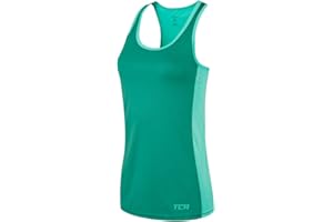 TCA Women's Laser Tech Lightweight Running Vest Top - Emerald Green/Light Pool Green, S