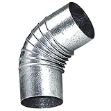 codo 45 pvc 110 Diámetro: 150 mm. 45°. Wolfpack 22010127 Codo estufa galvanizado (150 mm, 45°)