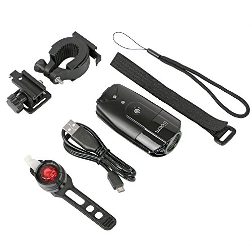 LED Fahrradbeleuchtung, iSolem wiederaufladbar Fahrradlicht Fahrradlampen Frontlicht & Rücklicht (50 Meter Leuchtkraft, 3 Licht Modi, IP65 Wasserdicht) - 5