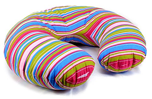 FEEDING PILLOW NURSING MATERNITY Baby Breast Pregnancy (Magenta Stripes)