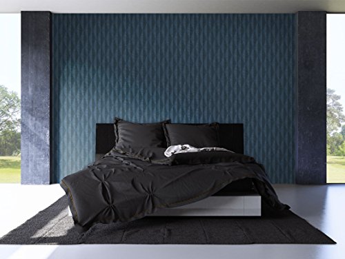 Tapete Blau Vliestapete in Natur Optik , schöne, moderne, edle Tapete im Grafik Design , für Wohnzimmer, Schlafzimmer oder Küche inklusive Newroom Tapezier Ratgeber mit Tipps für perfekte Wände - 3