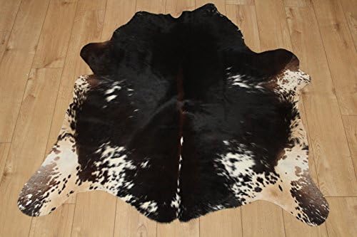 Western Cowhide Rug - Beautiful Tri Coloured - Luxurious Cowhide Rug - Approx 137 cm x 135 cm - D25