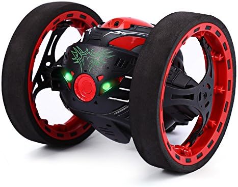PEG SJ88 2.4G Remote Control Jumping Car 2 Second Rotation Bounce RC Toy (Black)