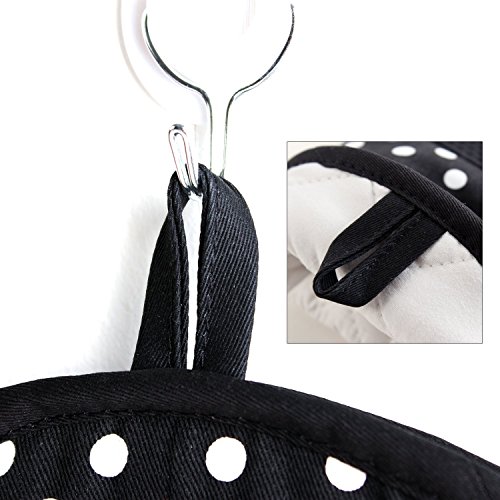 AHOMME Hitzerbeständige Ofenhandschuhe, Silikon + Baumwolle, Topfhandschuhe, Backhandschuhe,2x Pack (schwarz) - 4