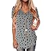Produktbild Moserian Damens T-Shirt Kurzarm V-Ausschnitt Stern Print Lose Casual T-Shirt Tops