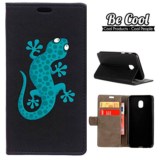 BeCool® - Schutzhülle Ebook im Bookstyle für Samsung Galaxy J5 2017, schützt Ihr Ebook da es sich perfekt anpasst, mit Standfunktion, Fächer für Karten und Geldscheine und, natürlich, unser exklusives Design. Blau Salamander