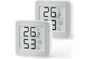 MeesMeek Termometr pokojowy Miernik wilgotności powietrza Monitor temperatury Higrometr Czujnik wilgotności ze wskaźnikiem komfortu LCD Duży wyświetlacz cyfrowy do pokoju dziecięcego (2)