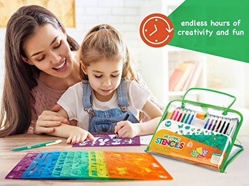 Valisette-de-Pochoirs--Dessin-pour-les-Enfants-par-Creativ-Craft-Jouet-Educatif-et-Activit-Idale-pour-les-Voyages-Eveille-la-Crativit-des-Garons-et-des-Filles-ds-4ans-Mdaille-dor--Loved-By-Parents--en