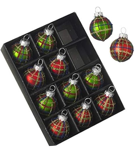 Boules De Noël écossaises - Lot De 4 - Emblèmes (cornemuse, Chardon, Lion, Croix) - 7,6 Cm - Boîte Cadeau