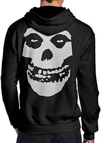 Man Misfits Fiend Logo No Pockets Hoodies Casual Round Neck Hooded Sweatshirt -  Black - 