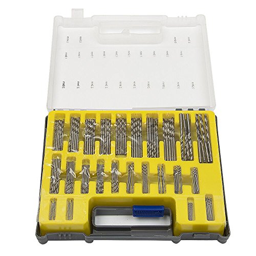 Fortag 150 tlg HSS Mini Spiralbohrer Micro Bohrer Set Holzbohrer Handspiralbohrer Bohrersets Spiralbohrer-Set Handbohrer Drillbohrer Drill Set 0.4mm-3.2mm - 2