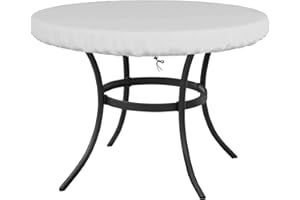 Flyace Housse de Protection Table de Jardin Housse de Plateau Table Bâche de Protection Table de Jardin avec Cordon de Serrage Imperméable et au Vent Housse pour Table Jardin 135x20cm