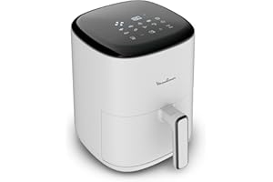 Moulinex Easy Fry Compact Friteuse sans huile, 3 L, 4 personnes, 10 programmes automatiques, Ecran digital, Format compact, air fryer EZ145A20, Beige
