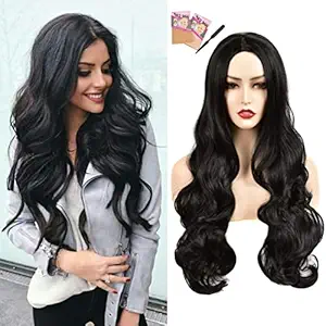 AkashKrishna Long Black full head hair Wig |Fashion Wigs|Hair Wigs for Women/Girls | Full Head | Natural Looking Artificial Hair | Stylish Wig for Girls & Ladies | Heat Friendly