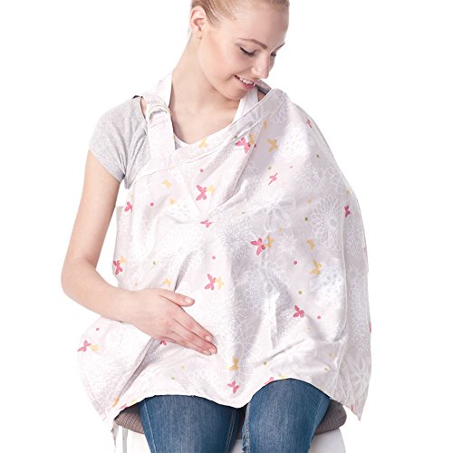 Bebamour 100% Cotton Breastfeeding Nursing Cover (White)