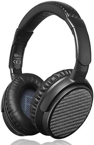 iDeaUSA Active Noise Cancelling Bluetooth Headphones, Wireless Headphones with Microphones Over Ear Headphones with aptX HiFi Stereo Sound 25 Hours Playback - Black