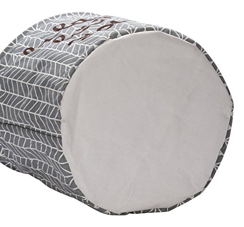LAAT Falten Wäschehammer Eimer Badezimmer zylindrische Leinwand Aufbewahrungsbox mit Totes Baumwollgewebe mit wasserdichtem PE-Beschichten Futter öffnen Fässer 40*50CM - 5