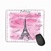 Produktbild Mouse Pad Love Paris Watercolor Decor Lettering Eiffel Tower Doodle Hearts Border Doodle Sketchy pink Splash Set Collection Rectangle Rubber Mousepad 11.81 X 9.84 Inch