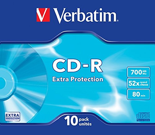 Verbatim ExtraProtection Surface 52X 700MB OPP Wrap CD-Rohlinge im Slim Case 10er Pack