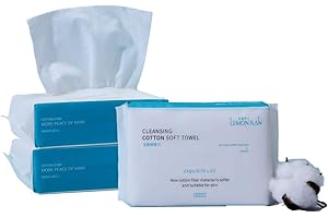 Forrader Disposable Face Towel, Dry Wet Amphibious Skincare Facial Cotton Tissue, Soft Dry Wipes Perfect for Baby Care, Runny Noses, Meal Time, Nursing &Makeup Removing (3pack=180pcs)