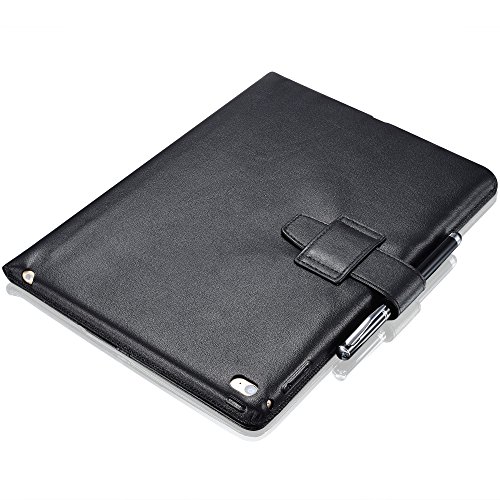 KAVAJ Ledertasche Case Hülle „London“ Für Das Apple IPad Air 2 Schwarz Aus Echtem Leder Mit Standfunktion Inkl. Eingabestift. Dünnes Smart Cover Als Edles Zubehör Für Das Original IPad Air 2 - 2