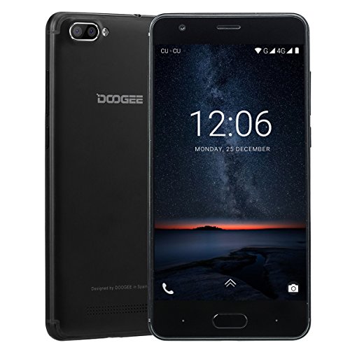 Handy Ohne Vertrag, DOOGEE X20L 4G Dual SIM Smartphone GÃ¼nstig Android 7.0, 5 Zoll HD IPS Display, 2GB RAM 16GB ROM, MT6737 Quad Core Prozessor, Dual 5 MP Hauptkamera mit Autofokus - Schwarz
