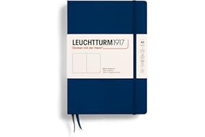 Leuchtturm1917 342924 Carnet Medium A5 249 pages numérotées Bleu marine
