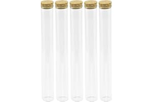 JARVIALS 12pcs Bouteille En Verre De Tube à Essai Transparente Avec Bouchon En liège, capacité De Stockage De 110 ml, diamètre extérieur Du Flacon De Tube à Essai De 30 mm (12, 110ml)