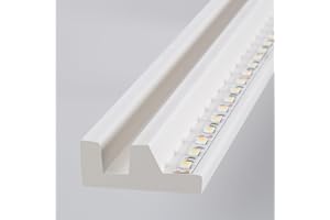 LEDKIA LIGHTING - Modanatura per Striscia LED 2m | Cornice Illuminazione Polistirolo | Battiscopa Illuminato | Bordino per Soffitto | Luce Adesiva per Cornice, Bianco, PS