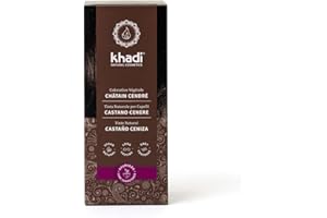 khadi CHÂTAIN CENDRÉ Coloration végétale - Cosmétique naturelle - Coloration pour cheveux pour un brun mat et froid - 100% végétale, naturelle et vegan - 100 g