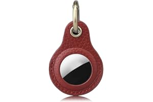 FUCHSWERK Airtag Anhänger, Schlüsselanhänger, Hülle, Schutzhülle - echtes Leder - Case kompatibel mit Apple Airtag Anhänger | rot