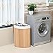Songmics Bamboo Foldable Laundry Basket Box with Removable Lining 58L (23.6" x 13.8" x13.8" ) Natural LCB46S