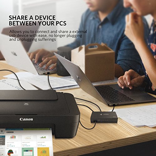 UGREEN 4 Ports USB 2.0 Teilen Switch 4 In 1 Out Umschalter für Drucker Scanner - 4