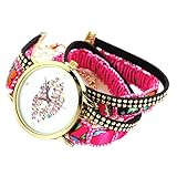 UNIhappy New Fashion Casual Lip Luxus Armband Armbanduhr Elektronische Armbanduhr Rosered