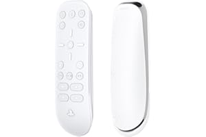 PlayVital Cover Silicone per ps5 Telecomando Multimediale,Custodia Skin Protettiva Copertura Ergonomica per Media Remote Controller-Trasparente Bianco