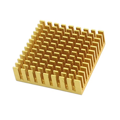 Gold-ton Aluminium 40mmx40mmx11mm Kühler Kühler Flosse für CPU
