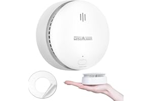 WISUALARM Smoke Alarms for Home, 10-Year Battery, Smoke Alarm, Fire Alarm with Test/Silence Button, Smoke Detector Certificated by TUV Conforms to EN14604 Standard (1pcs)