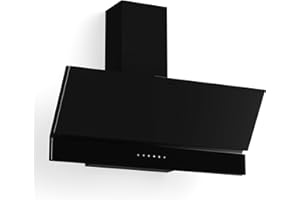 ‎KLARSTEIN Klarstein Velaire Dunstabzugshaube 90 cm - Kopffreihaube, 820 m³/h Boost, A++ Energieeffizienz, Touch-Bedienung, LED, leise, Aluminium- & Aktivkohlefilter, Abzugshaube Küche 90 cm, Schwarz