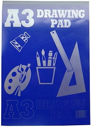 A3 Drawing and Sketching Pad - 25 sheets = 50 pages – 135gsm Cartridge plain paper - Padded - size 420mm x 297mm