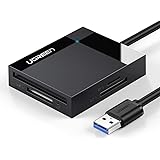 UGREEN USB 3.0 Lettore Schede SD TF CF MS, Card Reader 5Gbps Legge contemporaneamente 4 Schede da 512G, Adattatori per schede di Memoria Compatibile PC, PS4, PS3, Xbox One ecc