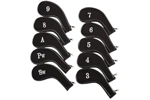 TOUR FIT Golf Iron Headcovers Golf Club Head Cover Iron Wedge Head Protector with Zip and Embroidered Numbers
