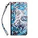 Produktbild Hülle Case für Huawei P20 Lite 2019 HandyHülle Leder Flip Case 3D Malen Blumen Muster Schutzhülle Brieftasche Flipcover Tasche Ständer Magnetverschluss Kartenfach Handytasche Bookstyle Tiger