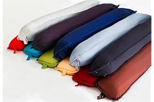 Comfortesy Plain Dyed Fabric Hollowfibre Filled Draught Excluder Stopper Cushion - Heavy Door Draught Stopper for Bottom of Door/Window - Draft Insulator - 90x18cm (Black)