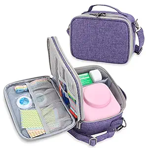 Teamoy Camera Case Compatible with Fujifilm Instax Mini 9, Travel Carrying Storage Bag for Instant Camera and Accessories, Purple(Bag Only)