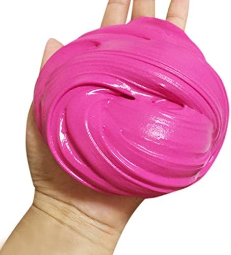 Alberar Decompression Toys, Fluffy Floam Slime Scented Stress Relief No Borax Kids Toy Sludge Toy For Adults (Hot Pink)