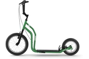 Yedoo Three - Trottinette à partir de 140 cm, supportant Jusqu’à 120 kg, avec pneus 16/12 – Trottinette de Ville pour Adultes et Enfants, avec Hauteur de Guidon réglable et béquille intégrée.