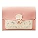 Produktbild Zolimx Portable diagonal kleine quadratische Tasche Umhängetasche Handtasche, Mode Frauen geschnitzt Diagonal kleine quadratische Tasche Handytasche Geldbörse (Rosa)