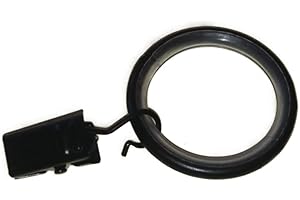 ‎NRV-OUTDOORBEDARF NRV-Outdoorbedarf Gardinenringe mit Gleiteinlage | schwarz | Set à 20 Stück | Rundring aus Metall - mit Gleiteinlage | für Ø16 & Ø20 & Ø25mm Gardinenstangen mit Metallclip